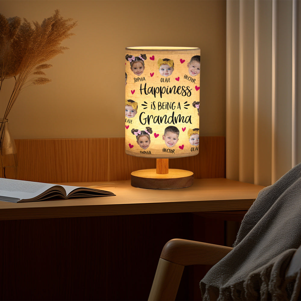Love Being Called Grandma - Personalized Grandma Tableside Lamp With Wood Base