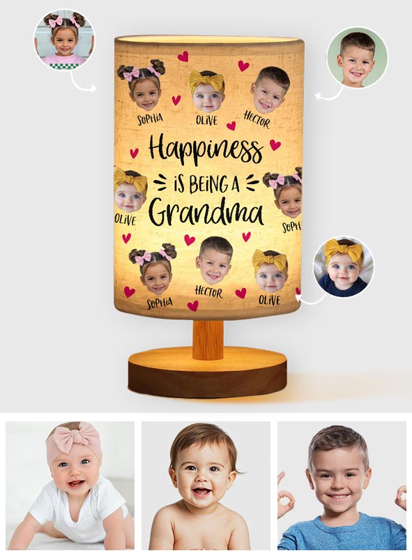 Love Being Called Grandma - Personalized Grandma Tableside Lamp With Wood Base