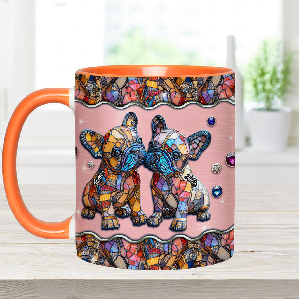 Französische Bulldoggen-Paar – Personalisierte Tasse mit französischem Bulldoggen-Motiv