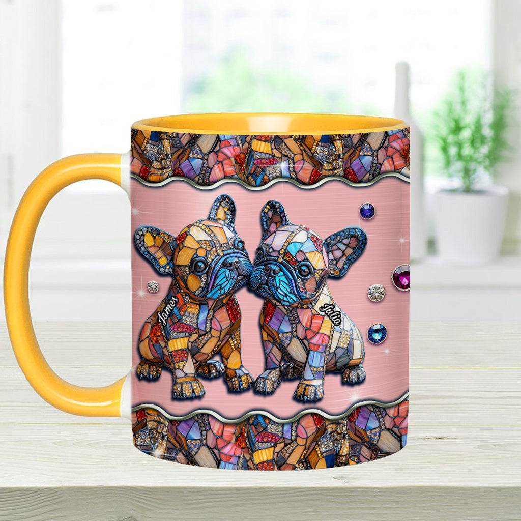 Französische Bulldoggen-Paar – Personalisierte Tasse mit französischem Bulldoggen-Motiv