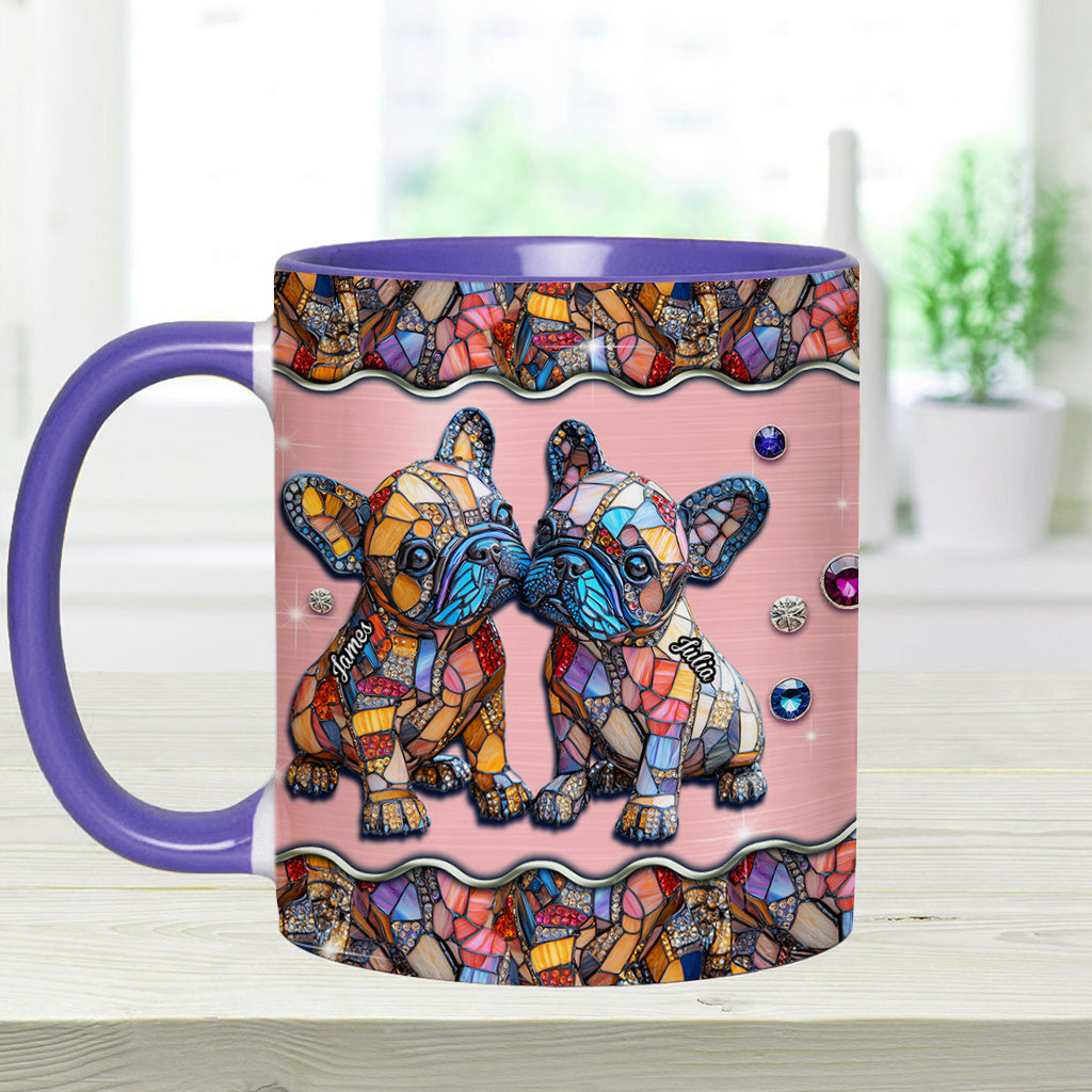 Französische Bulldoggen-Paar – Personalisierte Tasse mit französischem Bulldoggen-Motiv