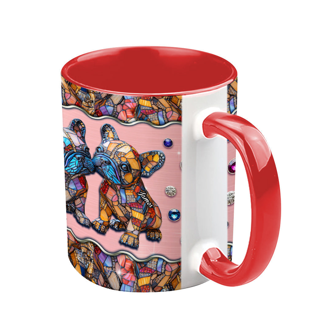 Französische Bulldoggen-Paar – Personalisierte Tasse mit französischem Bulldoggen-Motiv