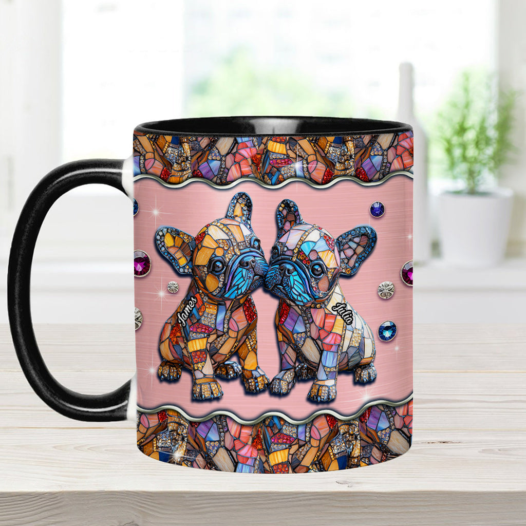Französische Bulldoggen-Paar – Personalisierte Tasse mit französischem Bulldoggen-Motiv