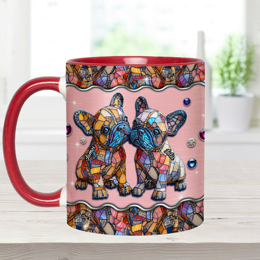 Französische Bulldoggen-Paar – Personalisierte Tasse mit französischem Bulldoggen-Motiv