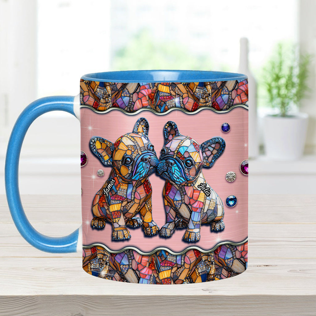Französische Bulldoggen-Paar – Personalisierte Tasse mit französischem Bulldoggen-Motiv