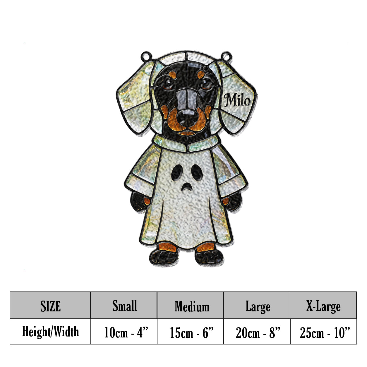 Pet Halloween - Personalized Dog 3D Printed Glass Suncatcher