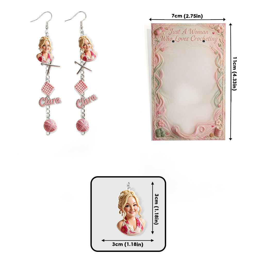 Love Crocheting - Personalized Crocheting Earrings With Card