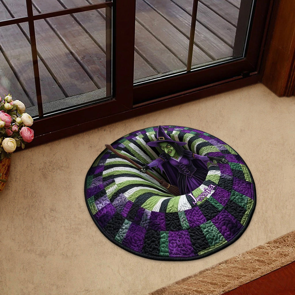 Hexenhaus-Deko – Personalisierte Fußmatte/Teppich in Hexenform