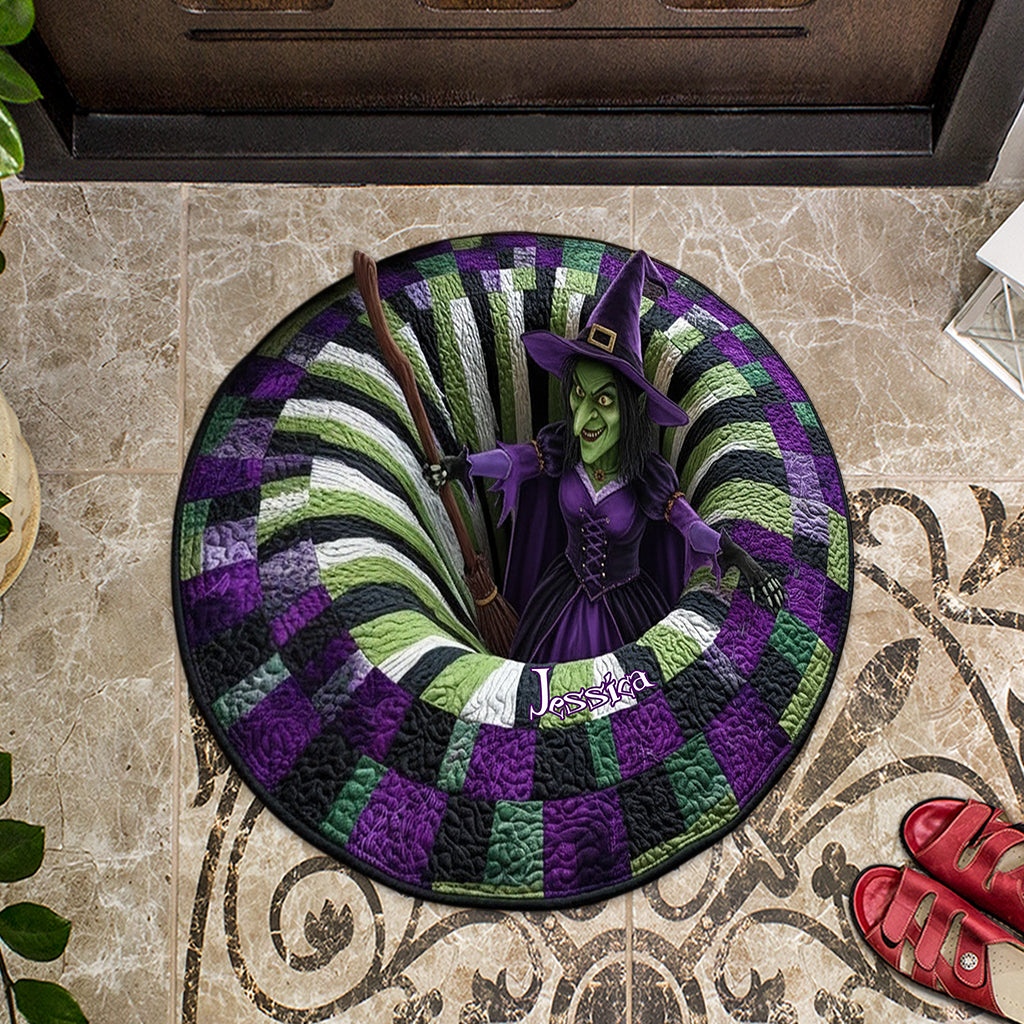 Hexenhaus-Deko – Personalisierte Fußmatte/Teppich in Hexenform