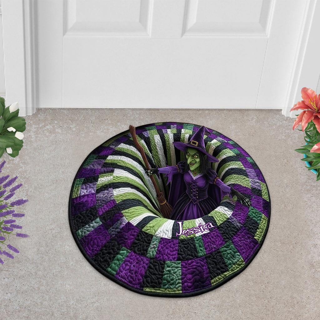 Hexenhaus-Deko – Personalisierte Fußmatte/Teppich in Hexenform
