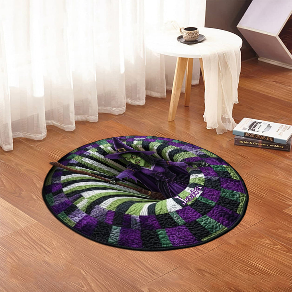 Hexenhaus-Deko – Personalisierte Fußmatte/Teppich in Hexenform