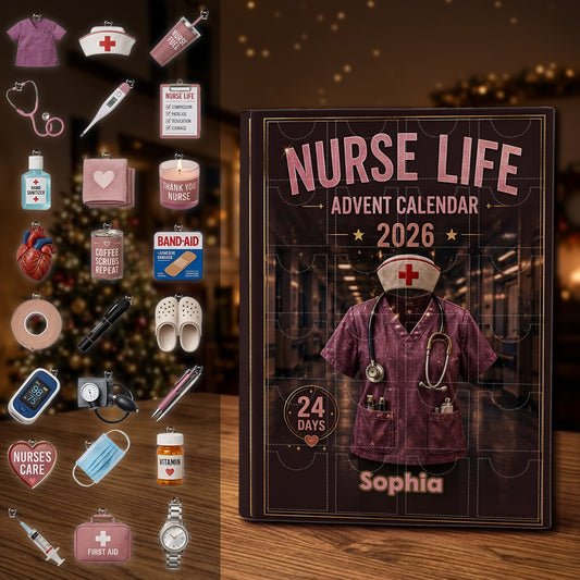Nurse Life - Personalized Nurse Advent Calendar With Ornaments