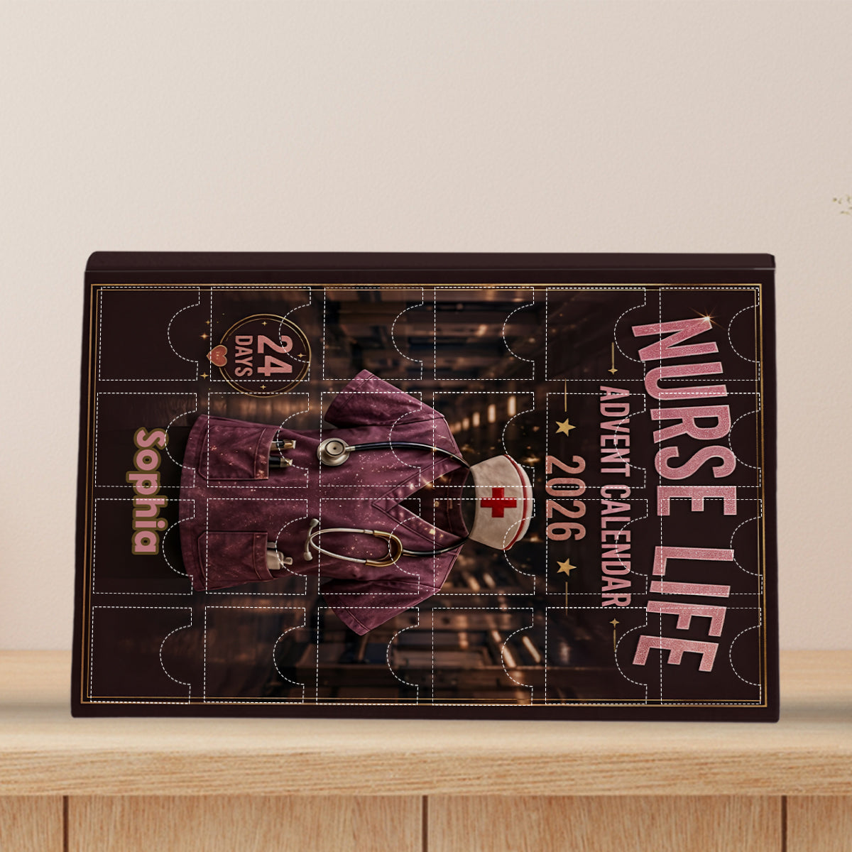 Nurse Life - Personalisierter Adventskalender für Krankenschwestern mit Ornamenten