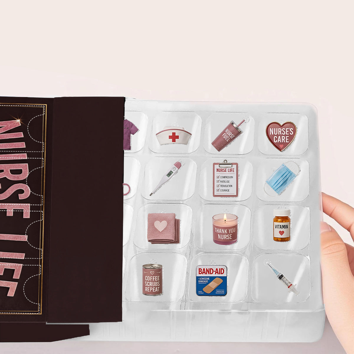 Nurse Life - Personalisierter Adventskalender für Krankenschwestern mit Ornamenten