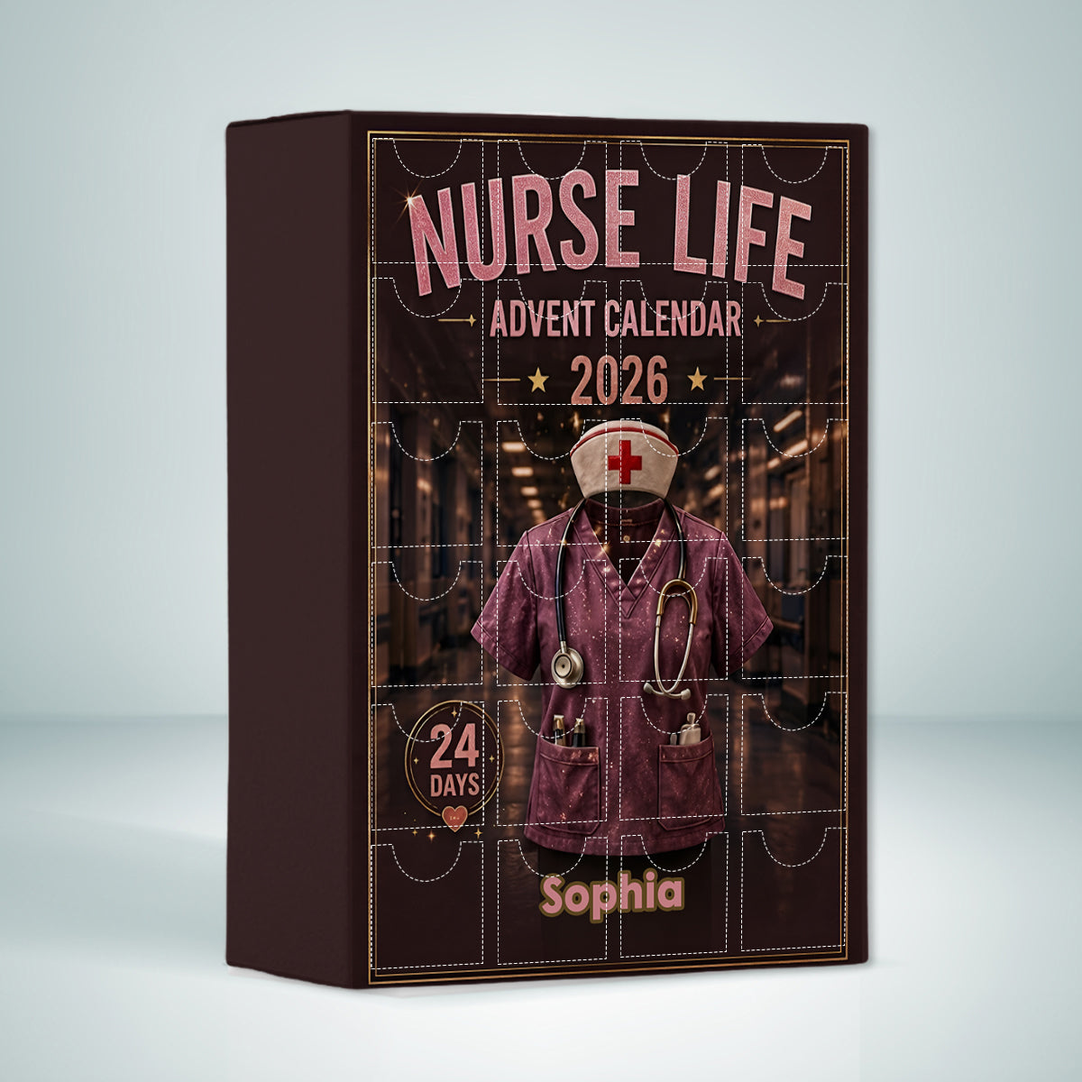 Nurse Life - Personalisierter Adventskalender für Krankenschwestern mit Ornamenten