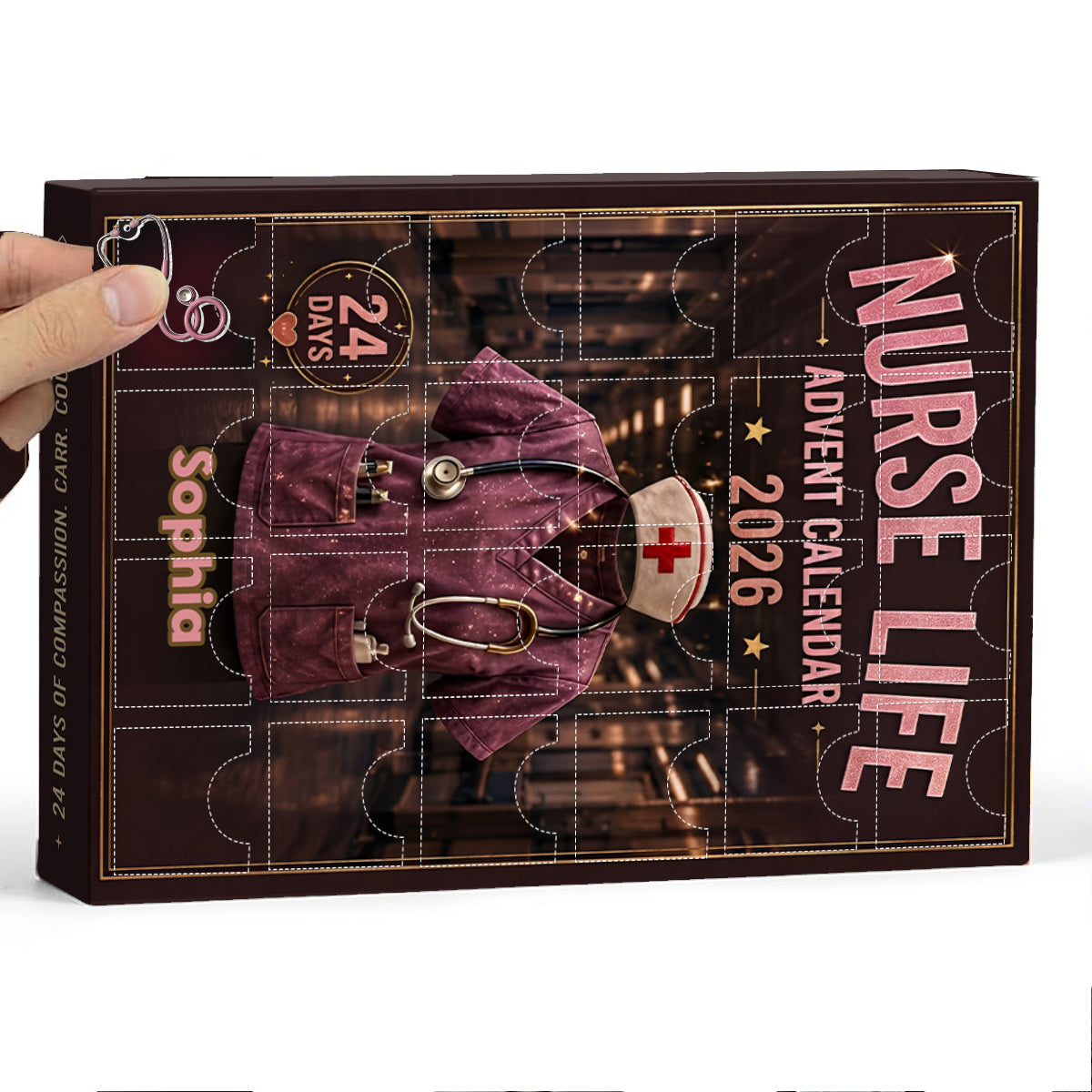 Nurse Life - Personalisierter Adventskalender für Krankenschwestern mit Ornamenten