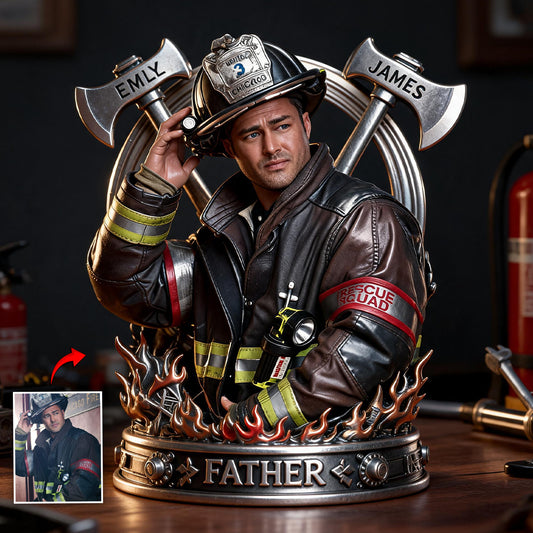 Personalisierte Feuerwehrmann Geschenkidee für Papa - Individuelle Acrylplakette