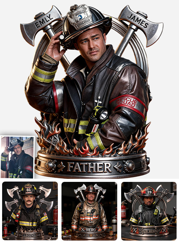 Personalisierte Feuerwehrmann Geschenkidee für Papa - Individuelle Acrylplakette