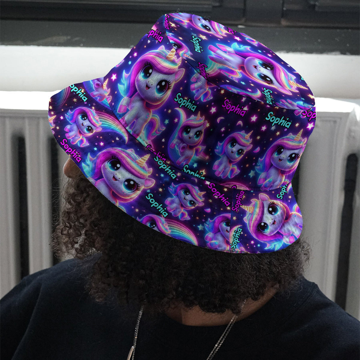 Beautiful Glowing Pattern - Personalized Kid Bucket Hat