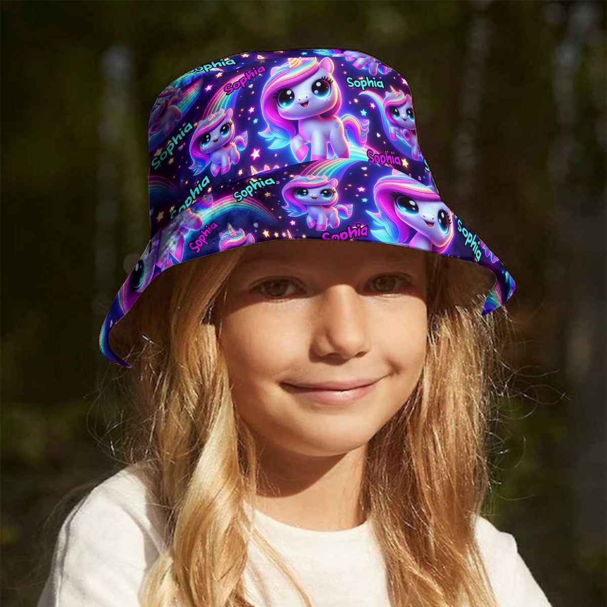 Beautiful Glowing Pattern - Personalized Kid Bucket Hat