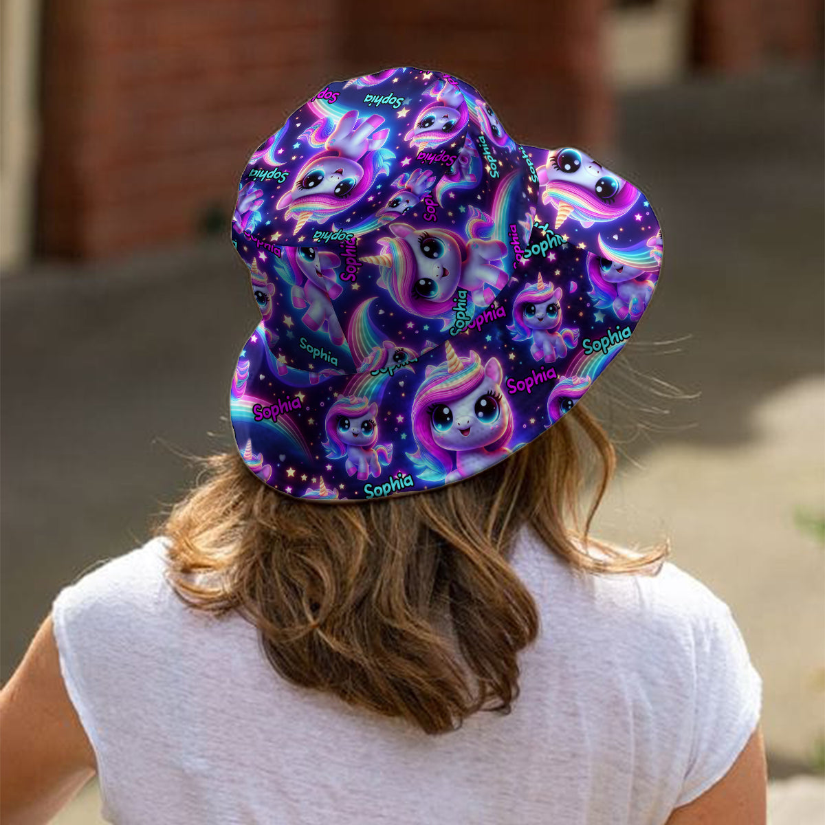 Beautiful Glowing Pattern - Personalized Kid Bucket Hat