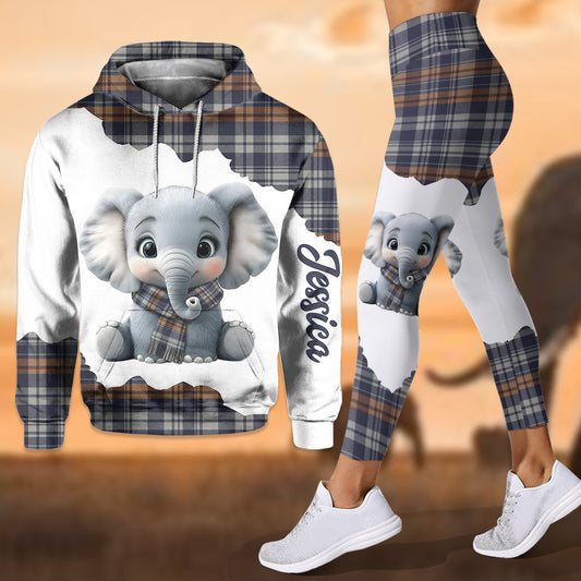 Adorable Elephant - Personalized Elephant Hoodie and Leggings