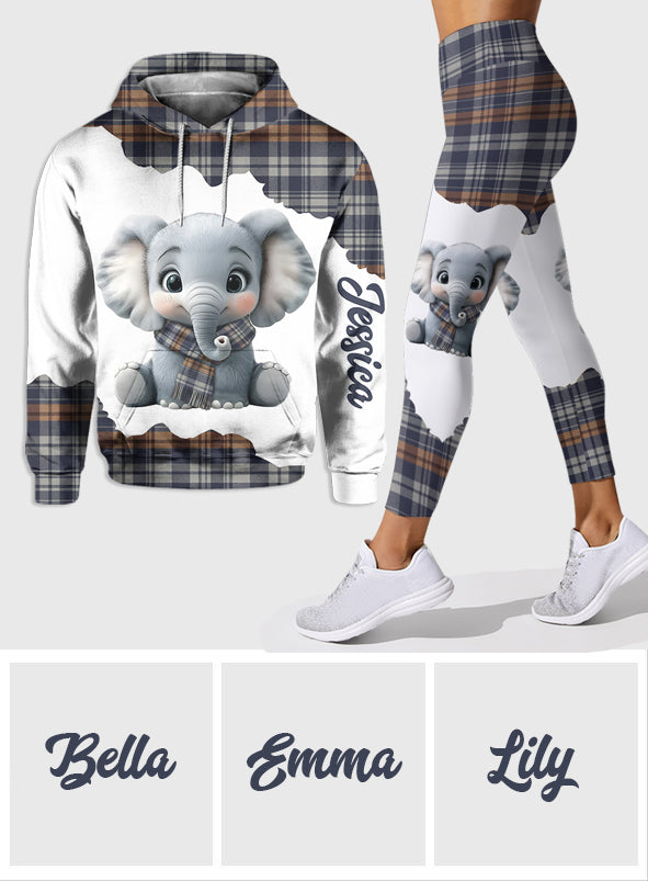 Adorable Elephant - Personalized Elephant Hoodie and Leggings