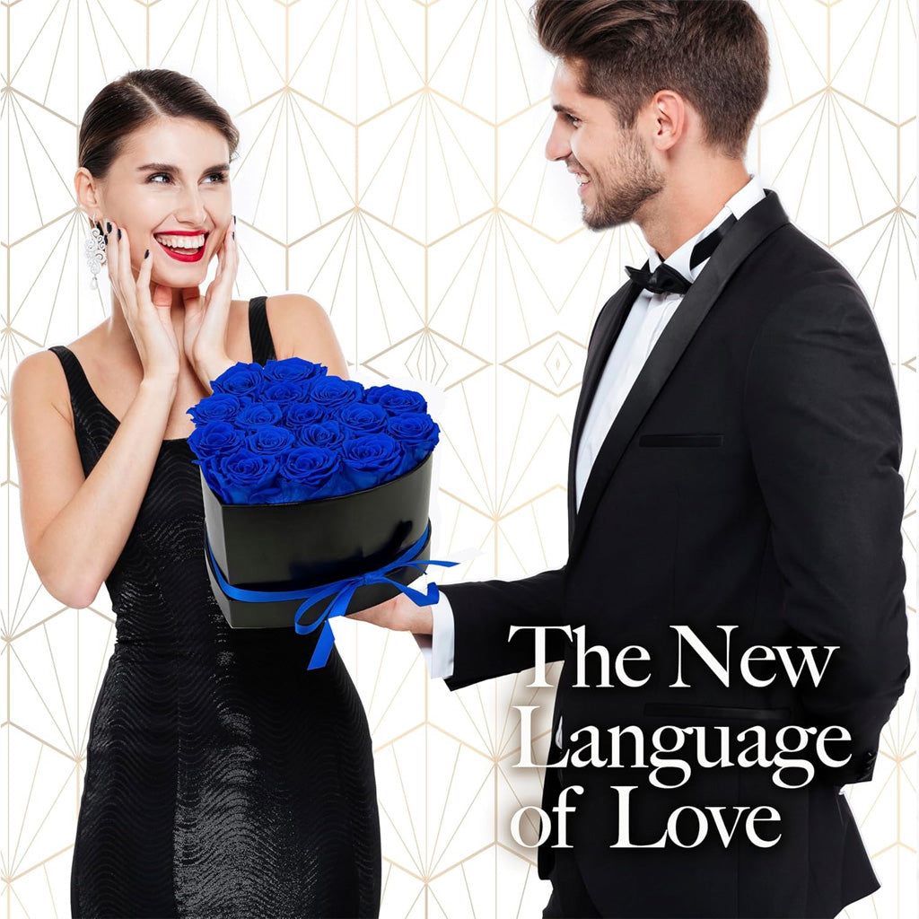 16 Rosen in Herzform – Blumenbox für die Ewigkeit