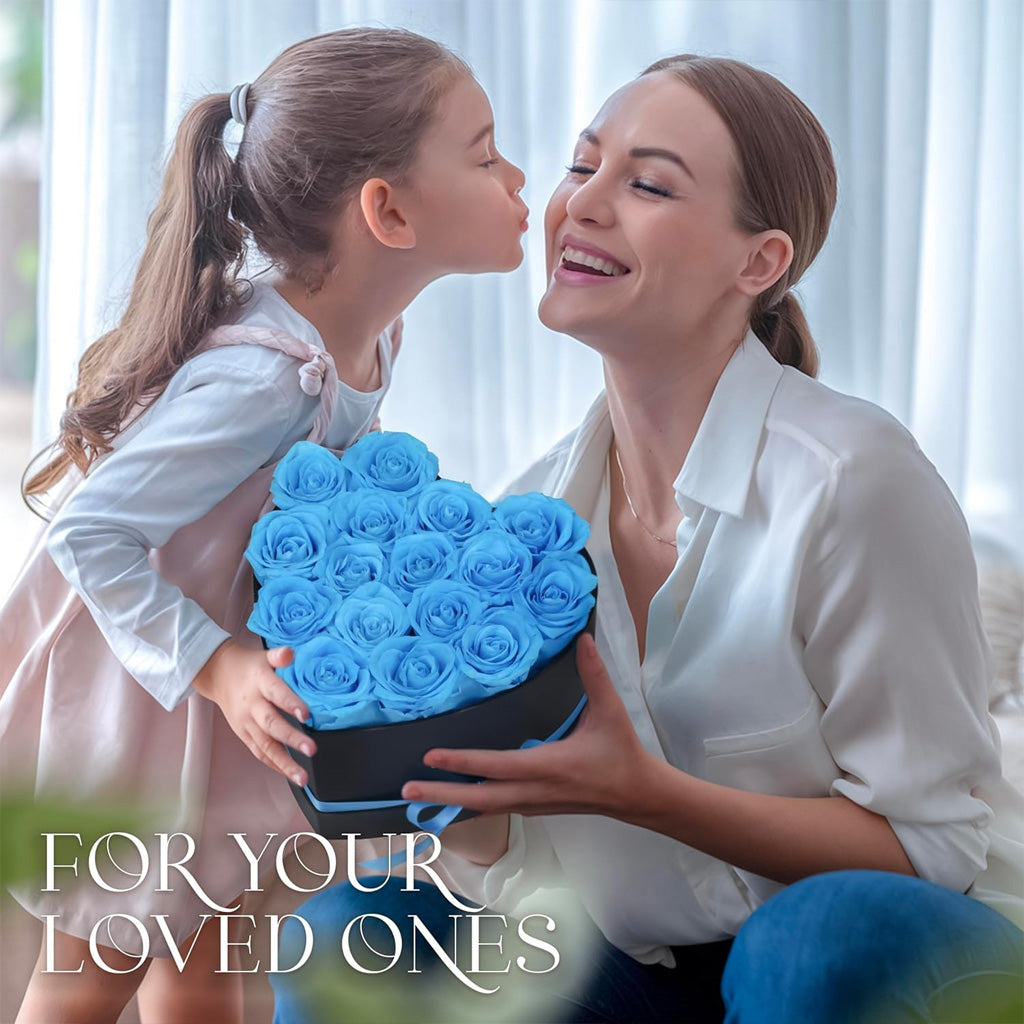 16 Rosen in Herzform – Blumenbox für die Ewigkeit