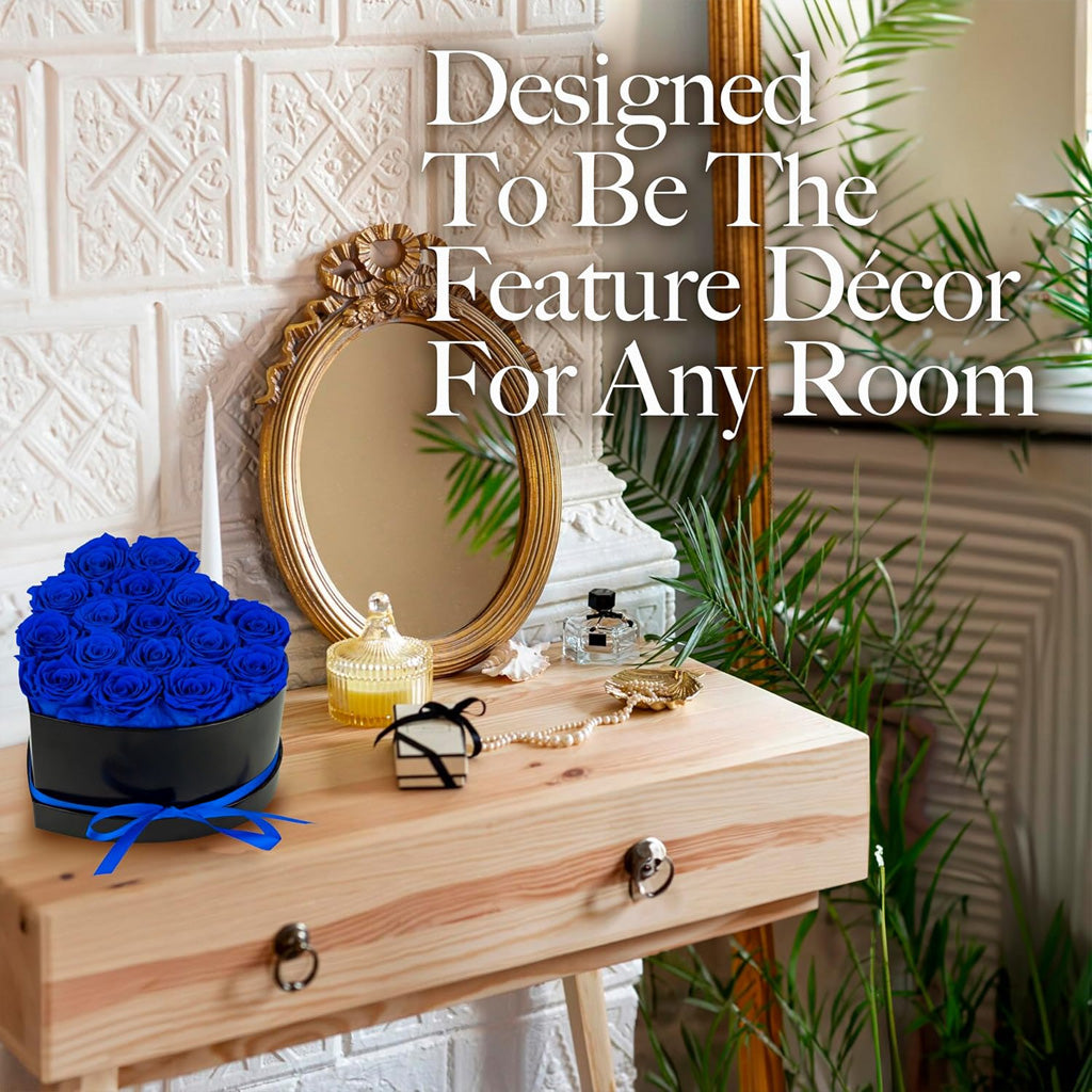 16 Rosen in Herzform – Blumenbox für die Ewigkeit