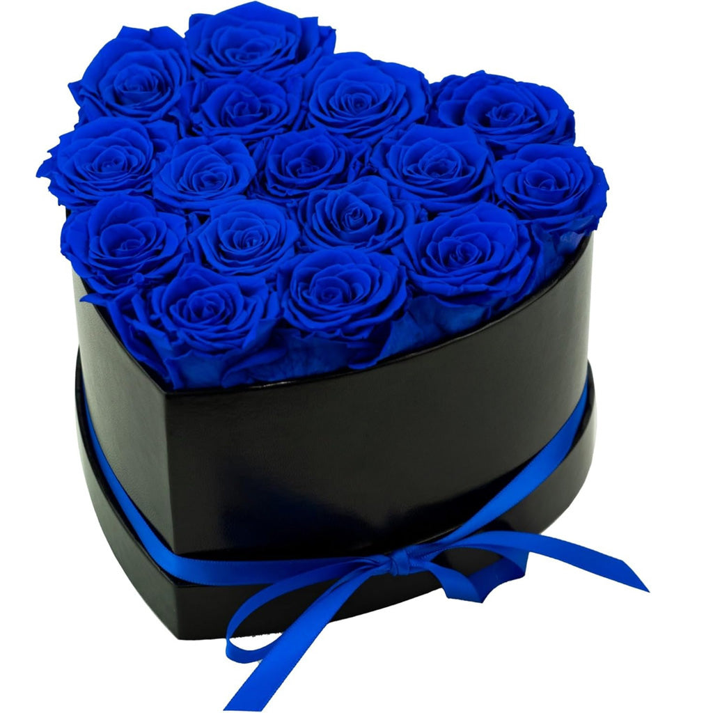 16 Rosen in Herzform – Blumenbox für die Ewigkeit
