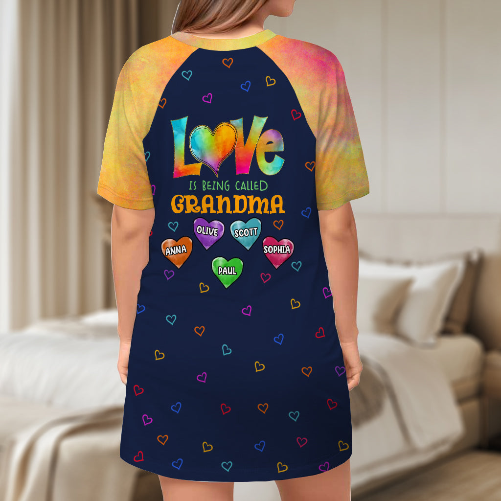 Gesegnet, Oma genannt zu werden – personalisiertes Oma-Schlafshirt-Kleid