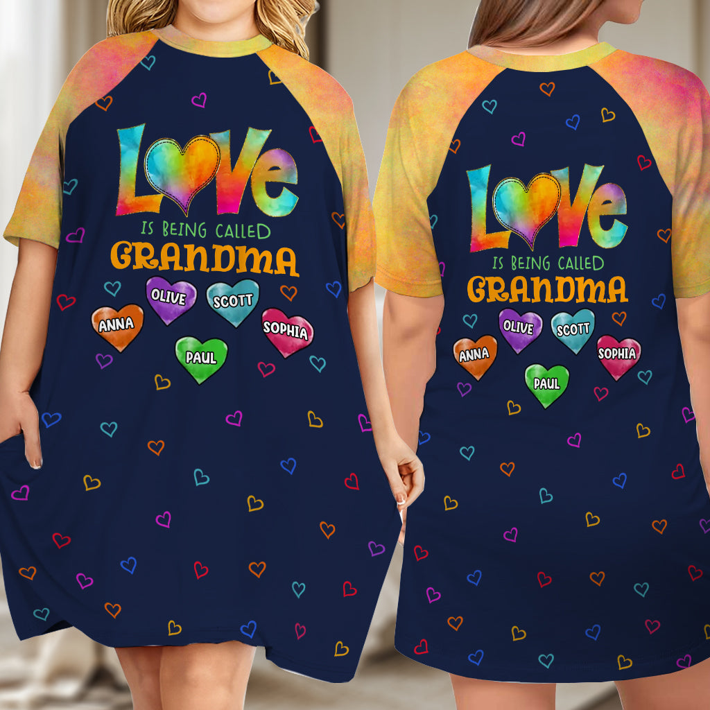 Gesegnet, Oma genannt zu werden – personalisiertes Oma-Schlafshirt-Kleid