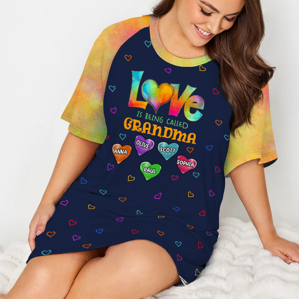 Gesegnet, Oma genannt zu werden – personalisiertes Oma-Schlafshirt-Kleid