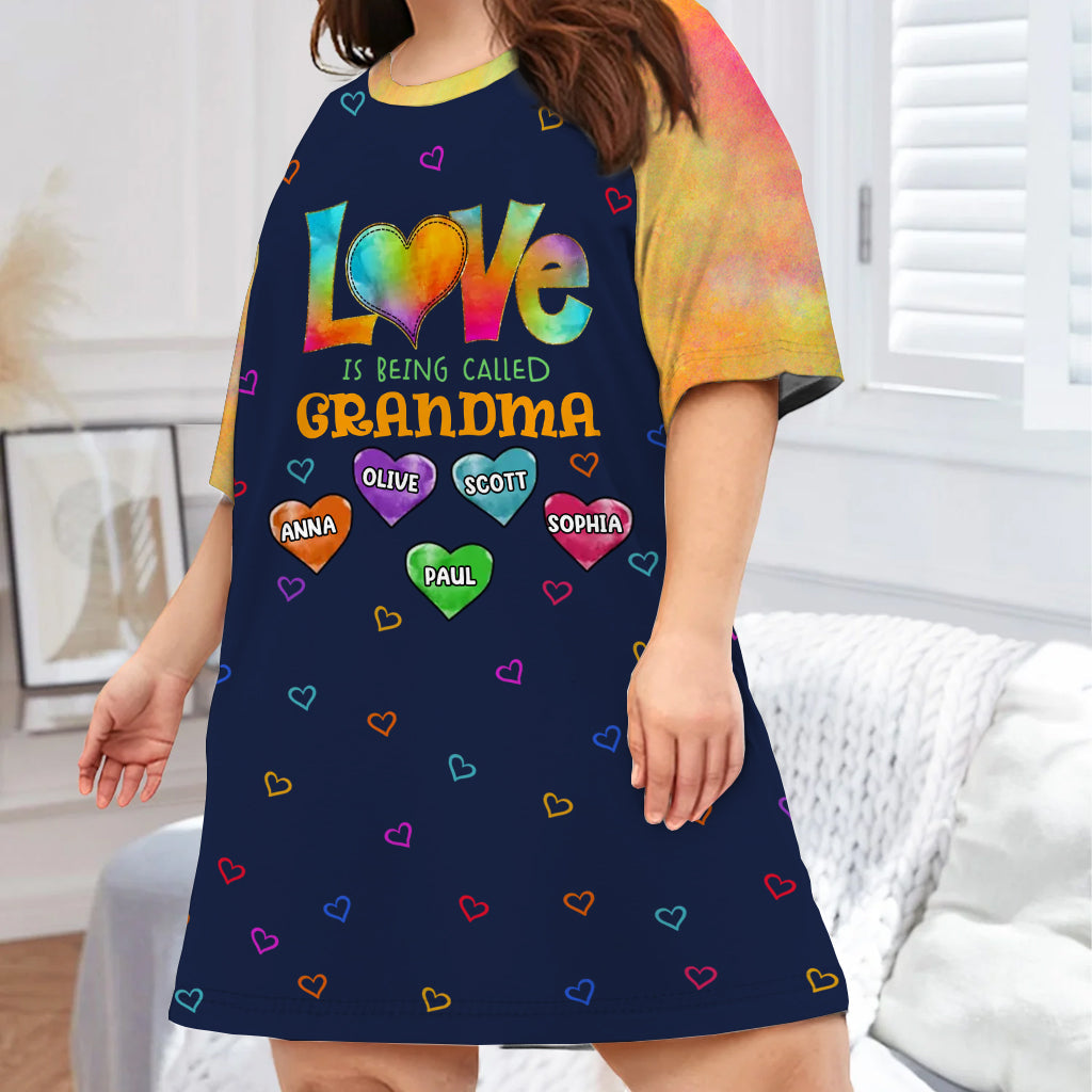 Gesegnet, Oma genannt zu werden – personalisiertes Oma-Schlafshirt-Kleid