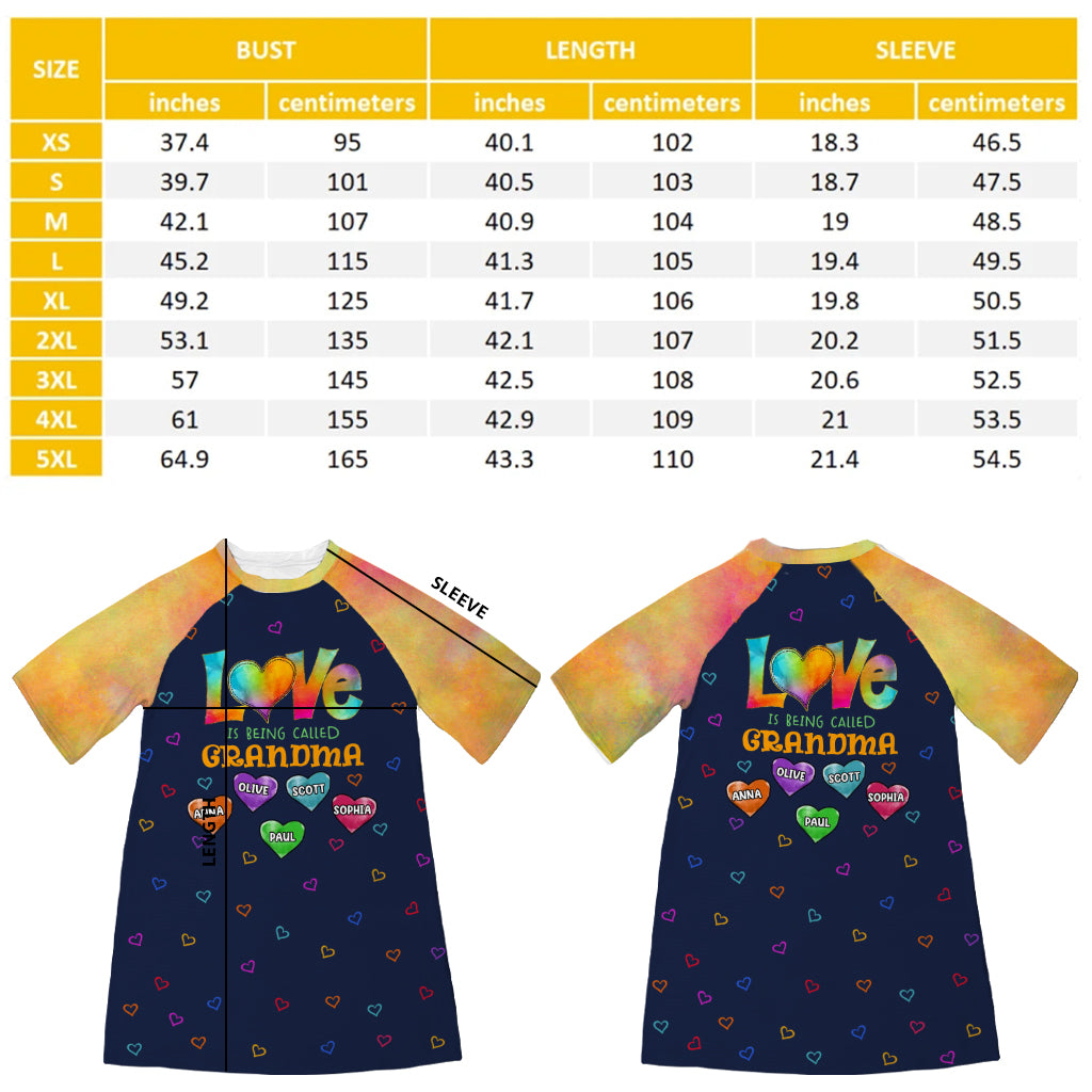 Gesegnet, Oma genannt zu werden – personalisiertes Oma-Schlafshirt-Kleid