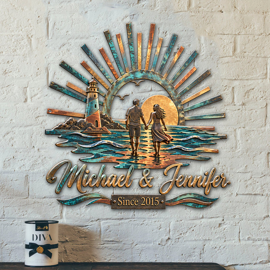 You're My Forever Lighthouse - Personalized Couple 3D Printed Cut Metal Sign