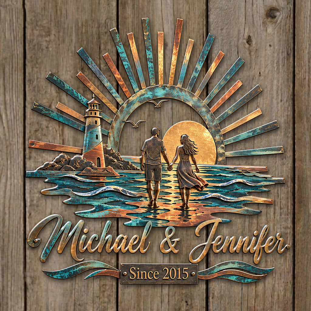 You're My Forever Lighthouse - Personalized Couple 3D Printed Cut Metal Sign