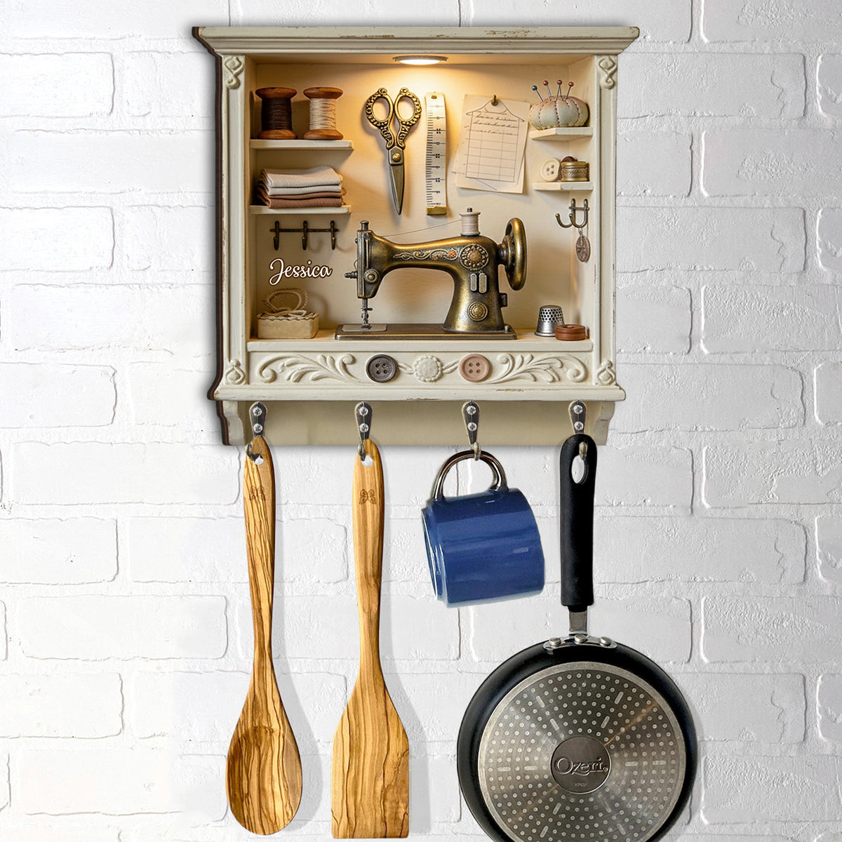 Love Sewing - Personalized Sewing Custom Shaped Hanging Rack