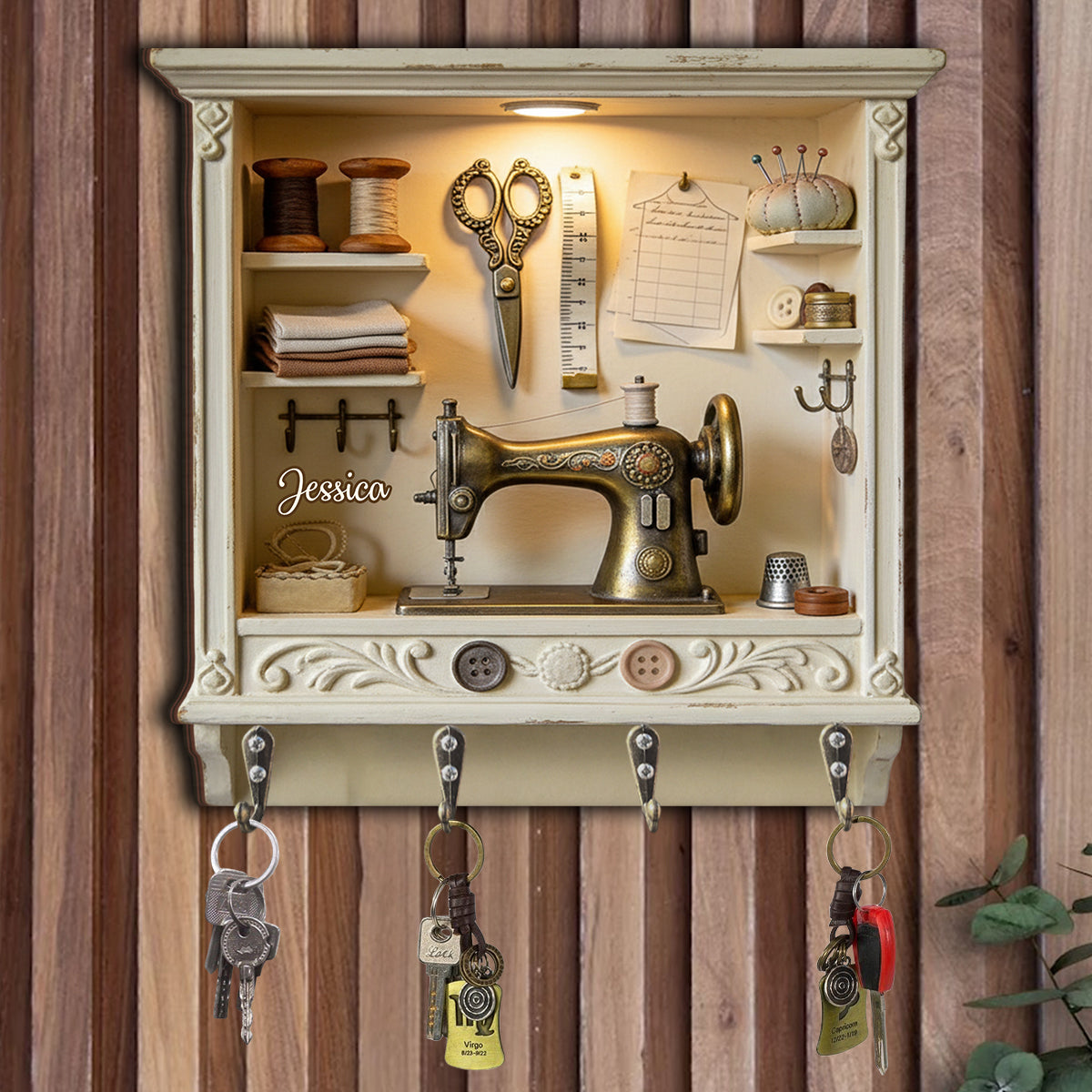 Love Sewing - Personalized Sewing Custom Shaped Hanging Rack