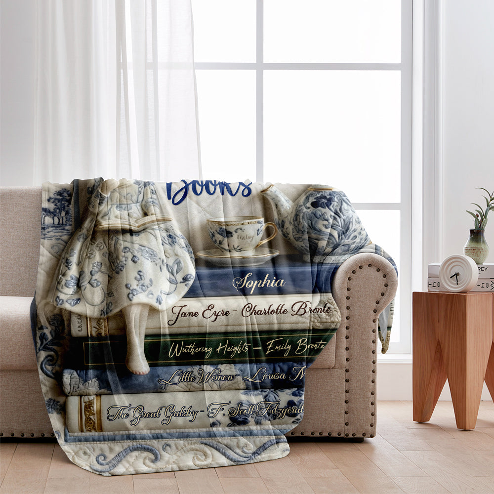 Einfach ein Mädchen, das Bücher liebt – personalisierte Bücherdecke