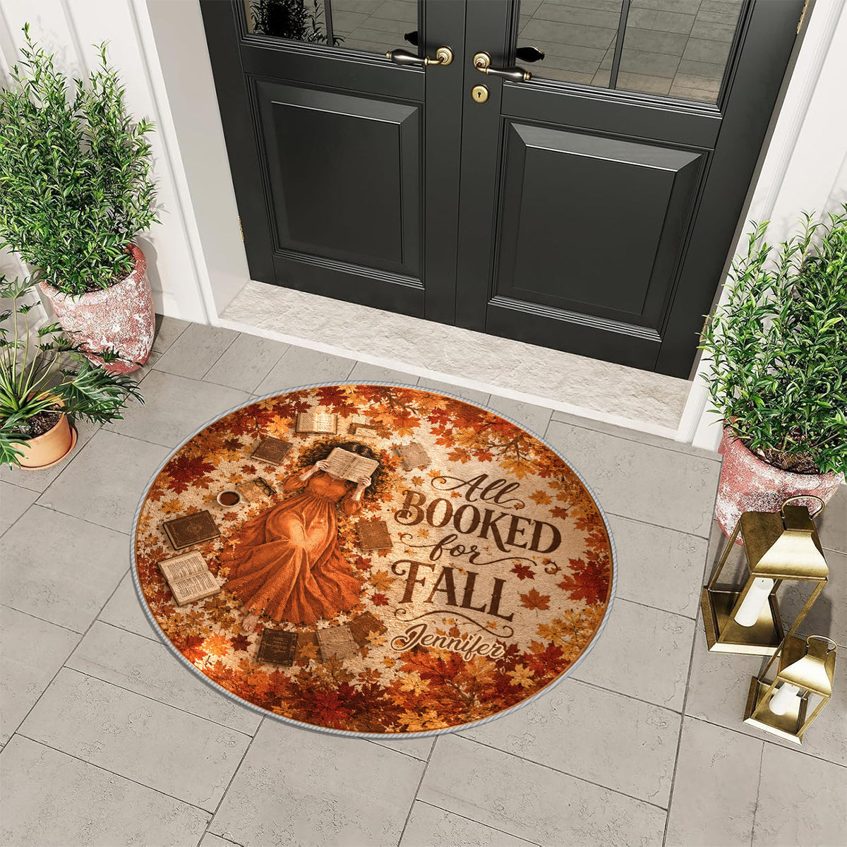 All Booked For Fall - Personalized Book Non-Slip Tufted Rug