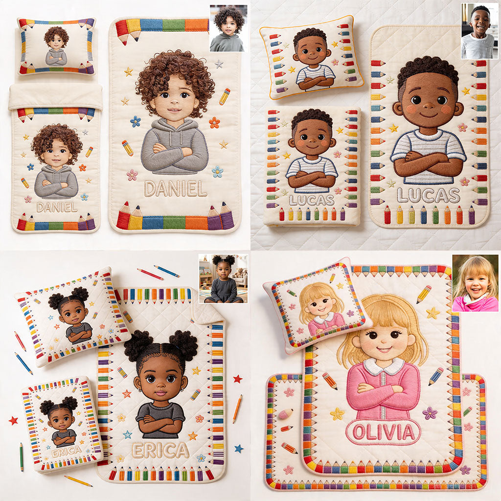 Bunte Bleistifte - Personalisierte Kinder-Nap Mat