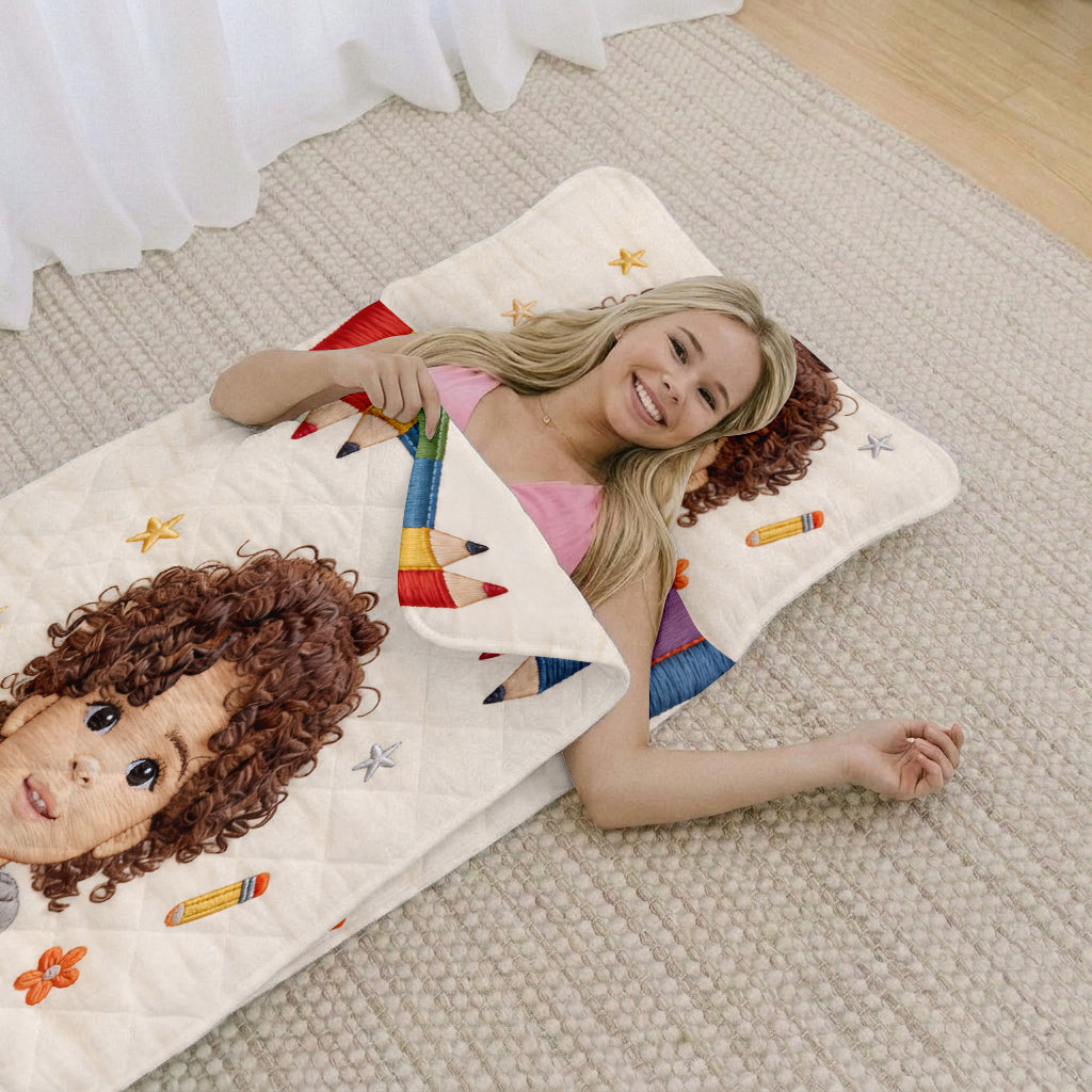 Bunte Bleistifte - Personalisierte Kinder-Nap Mat