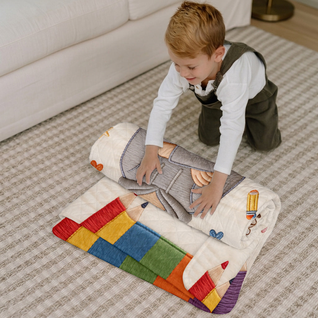 Bunte Bleistifte - Personalisierte Kinder-Nap Mat