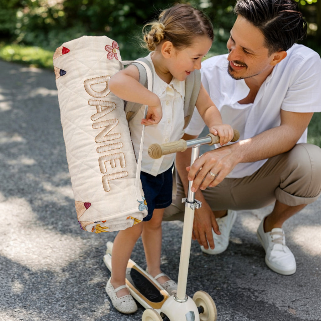 Bunte Bleistifte - Personalisierte Kinder-Nap Mat