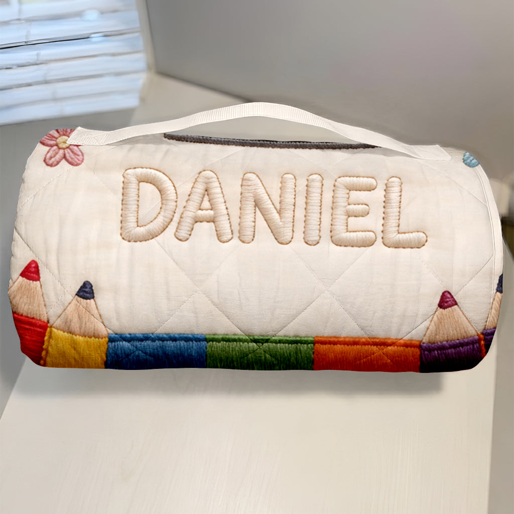 Bunte Bleistifte - Personalisierte Kinder-Nap Mat