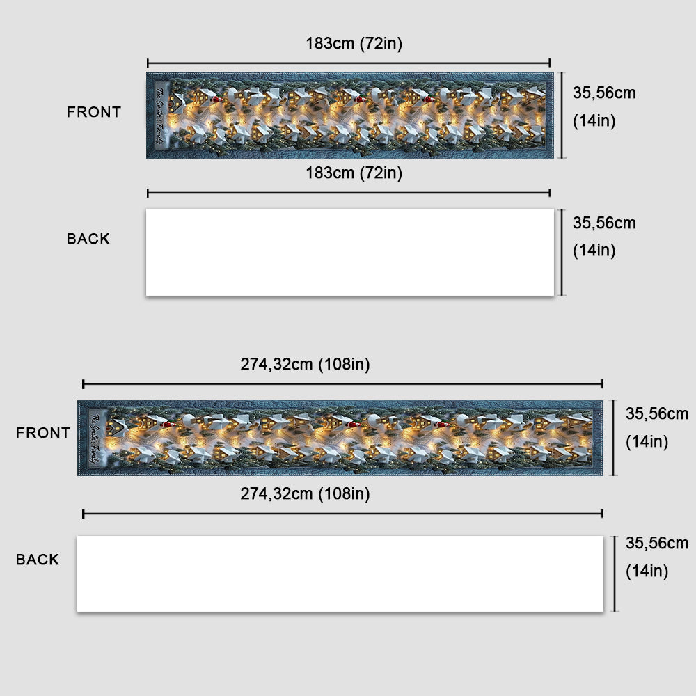 Weihnachtsdorf – Personalisierter Tischläufer