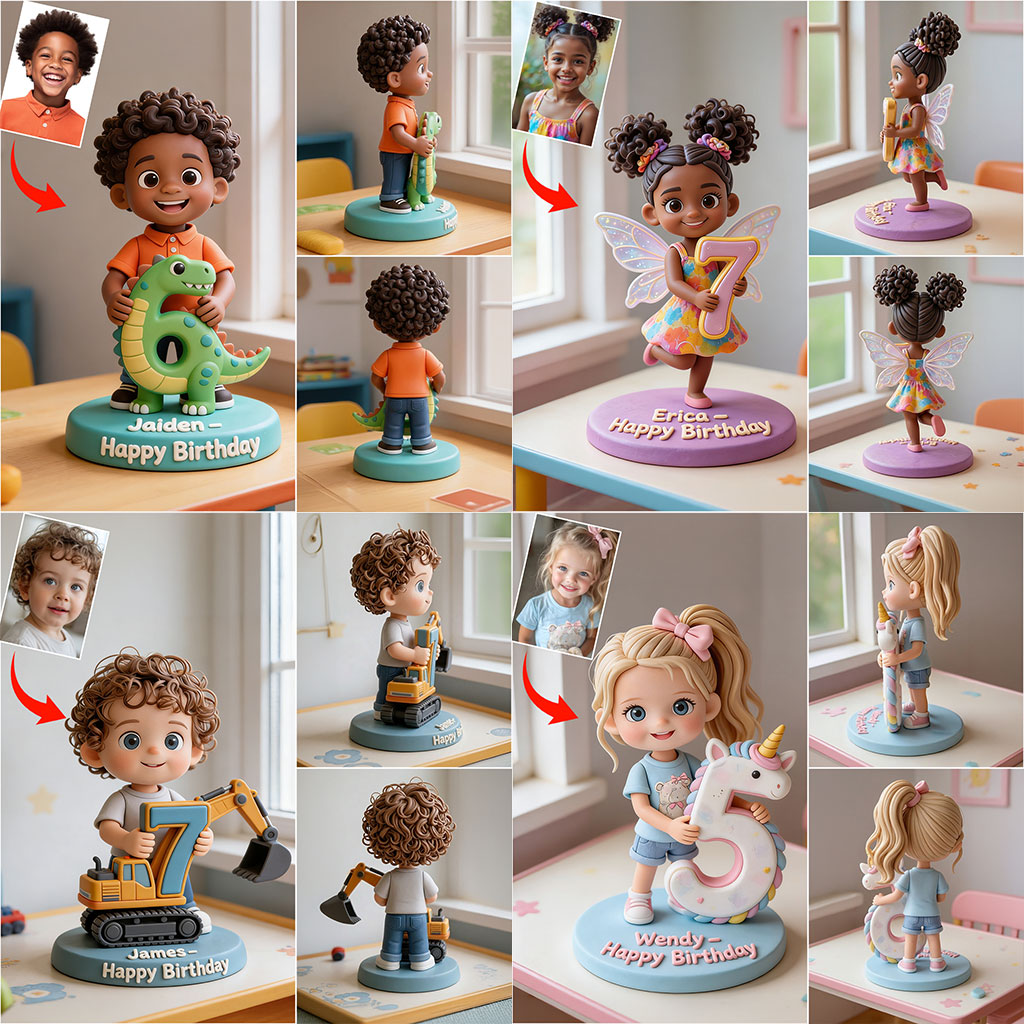 Jedes Foto Geburtstagsgeschenk für Kinder - Personalisierte Premium 3D-Figur
