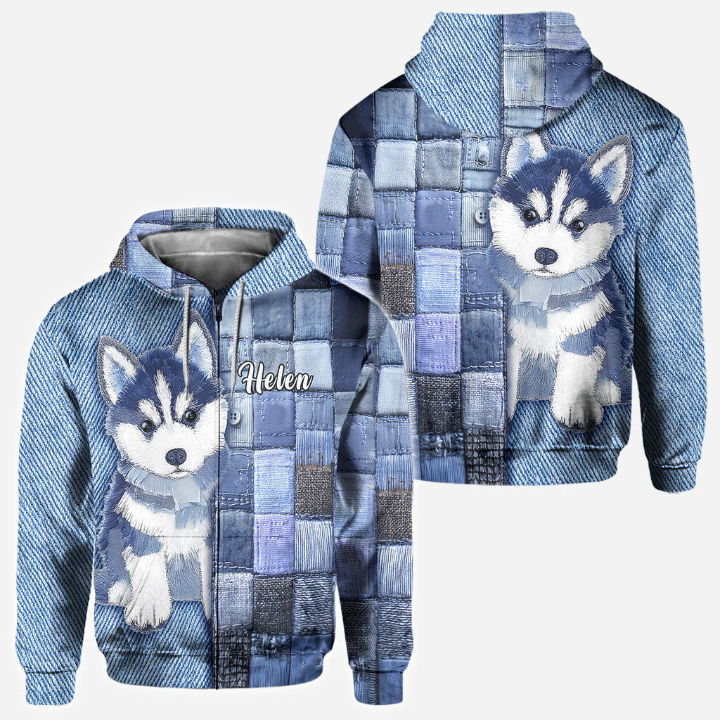 Liebe zum Siberian Husky - Personalisiertes T-Shirt mit Hundemotiv